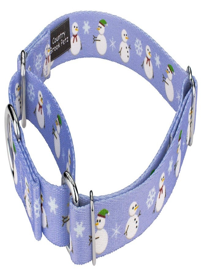 كانتري بروك ديزاين طوق مارتينجال للكلاب من كانتري بروك بيتز - بتصميم رجل الثلج - مجموعة عيد الميلاد بتصاميم احتفالية (1 بوصة، كبير) - Image 3